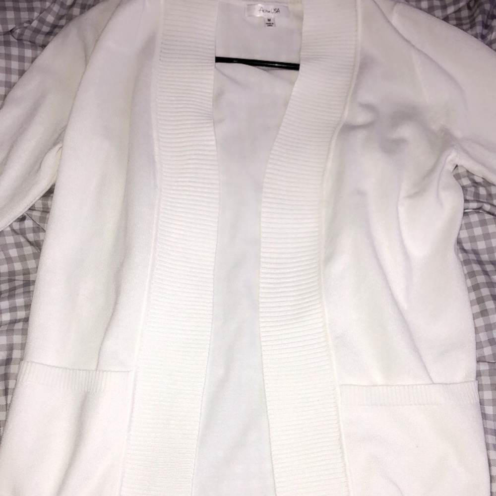 White cardigan